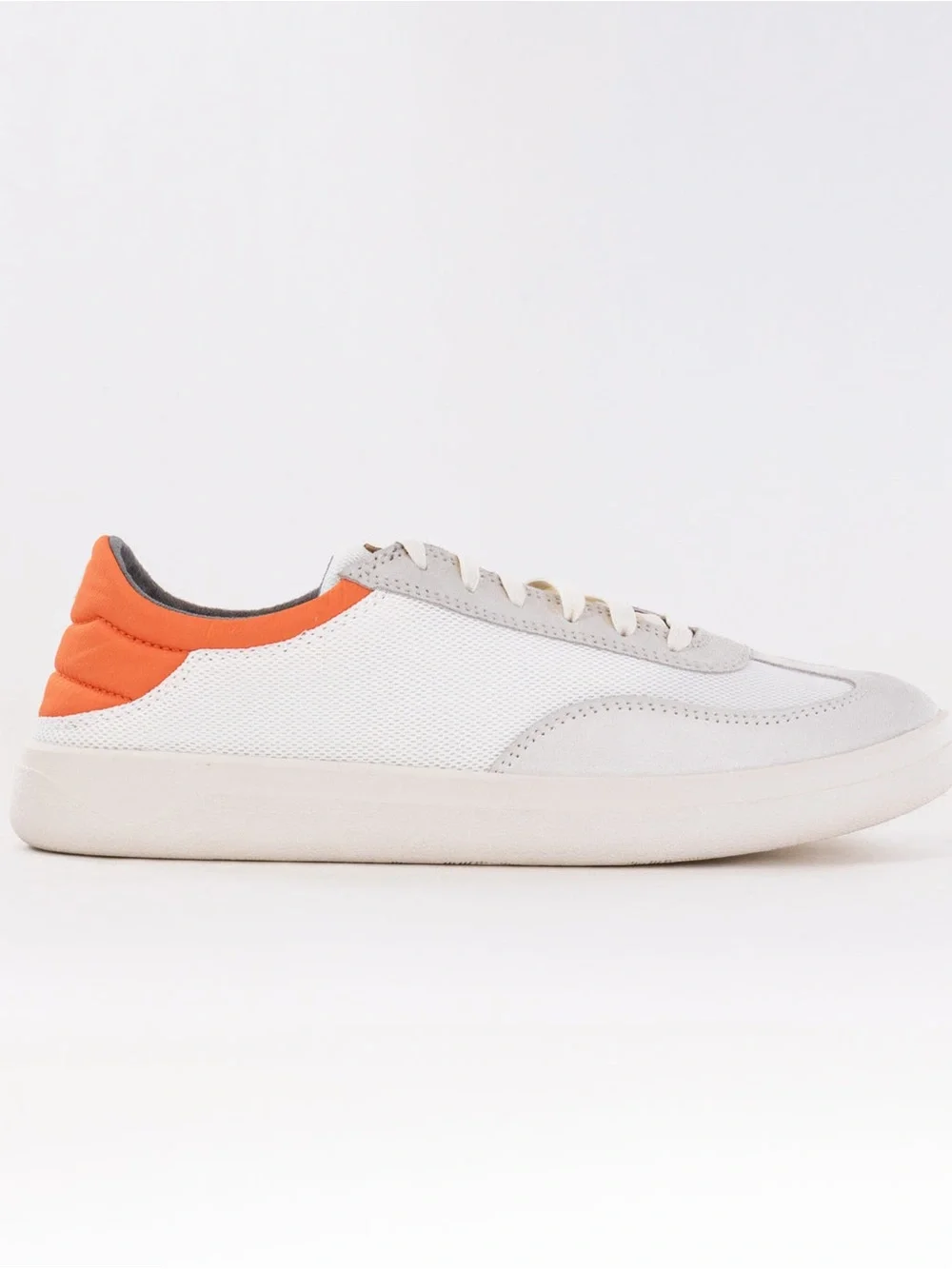 OluKai Men's White and Orange Low-Profile Sneakers